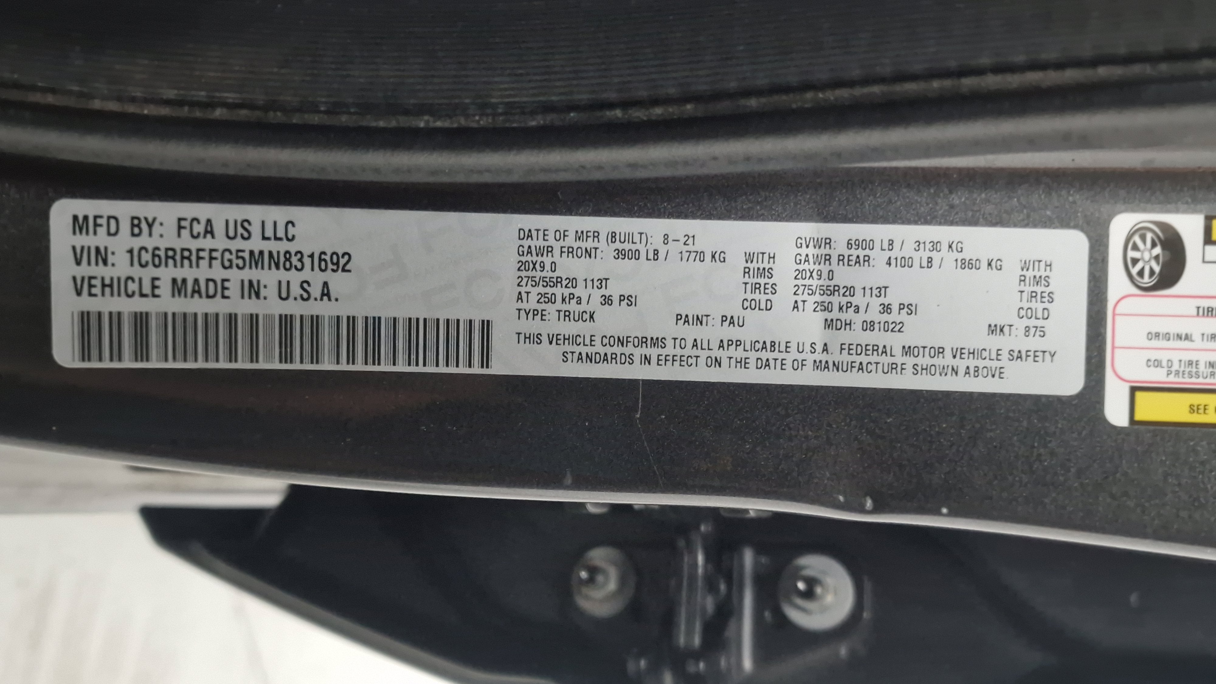 2021 RAM 1500 Big Horn Crew Cab 4x4 5'7' Box