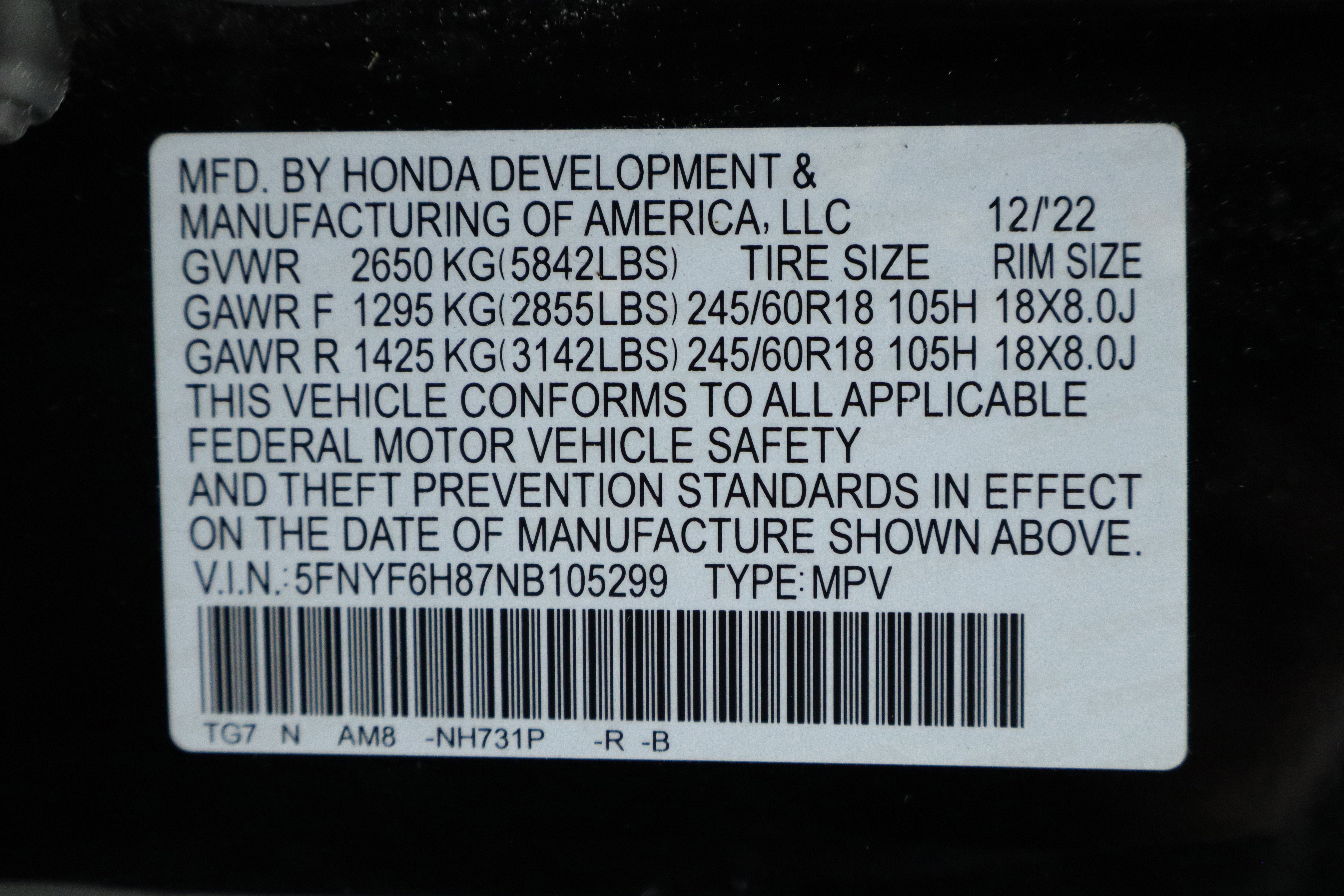 2022 Honda Pilot AWD TrailSport