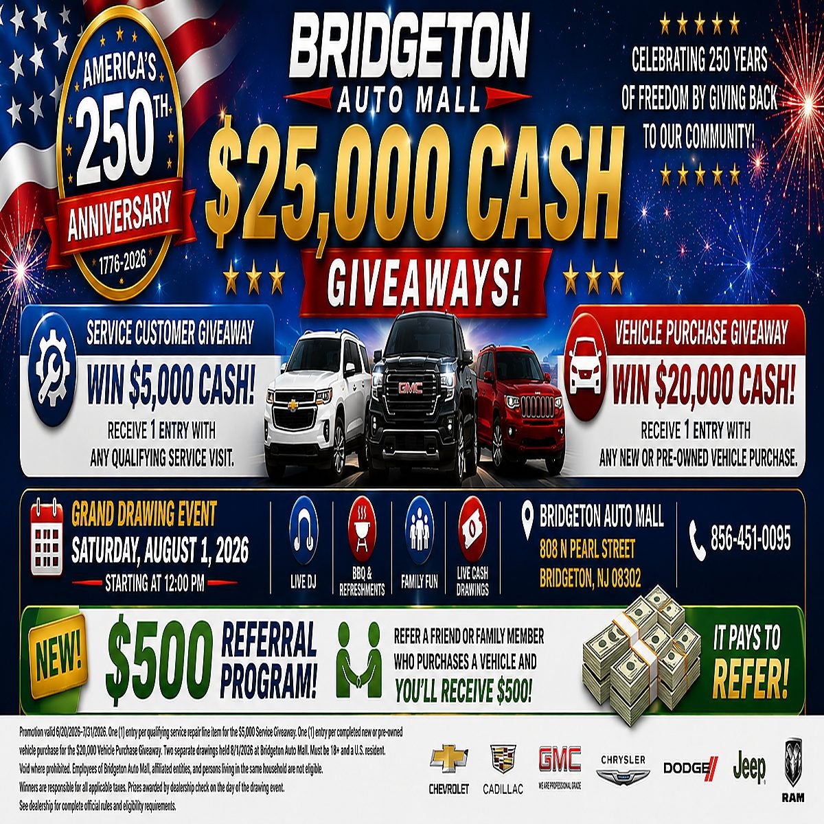 $25K CASH GIVEAWAYS