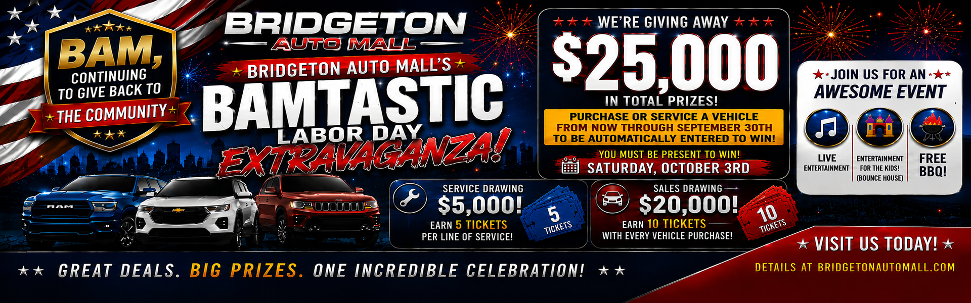 Bridgeton Auto Mall Labor Day Extravaganza - $25,000 Giveaway