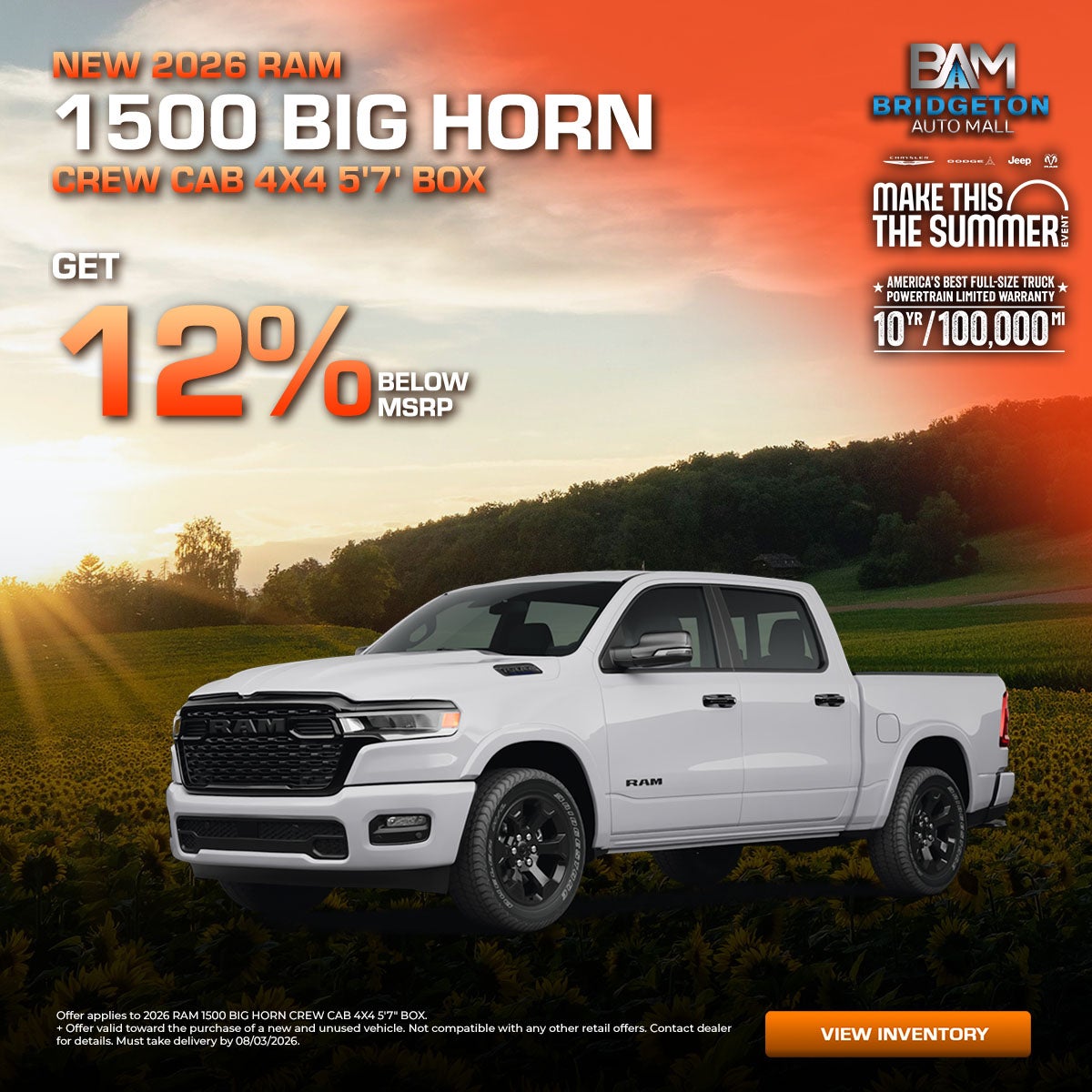 2026 RAM 1500 BIG HORN CREW CAB 4X4 5'7' BOX